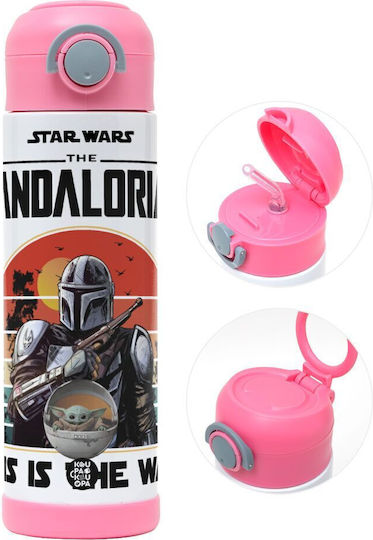 Koupakoupa Παιδικό Παγούρι Star Wars Ανοξείδωτο με Καλαμάκι Ροζ 500ml