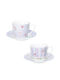 Brandani Set of Cups Espresso Porcelain Purple 100ml 2pcs