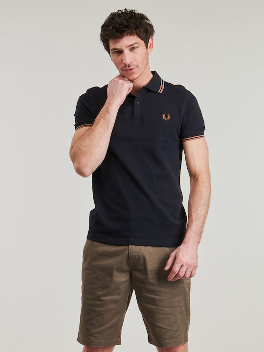 Fred Perry Polo Μπλούζα Κοντομάνικη Μαύρη