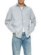 Long-sleeved Cotton Shirt Light Blue