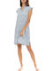 Pink Label Summer Women's Nightdress Blue