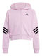 Athletic Kids Cardigan Cotton with Hood Pink Future Icons 3-Stripes