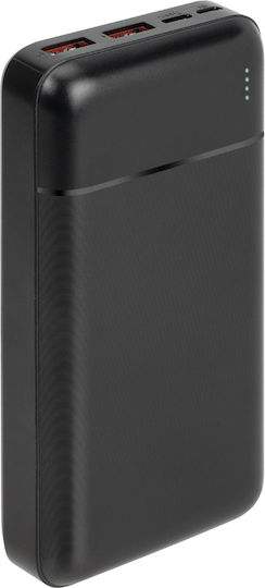 Rivacase VA2102 Външна Батерия 20000mAh 22.5W с 2 USB-A Изходни Порта и USB-C Изходен Порт Power Delivery / Бързо Зареждане Черна