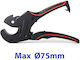 Manual Ratchet Mechanism Pipe Cutter Maximum Cutting Diameter 75mm for Plastic / PEX 01079
