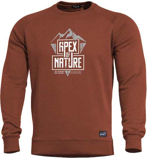 Pentagon Hawk Sweatshirt Fleece in Red color