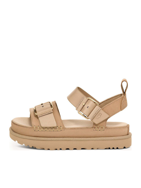 UGG Goldenstar Δερμάτινα Γυναικεία Σανδάλια Fla...