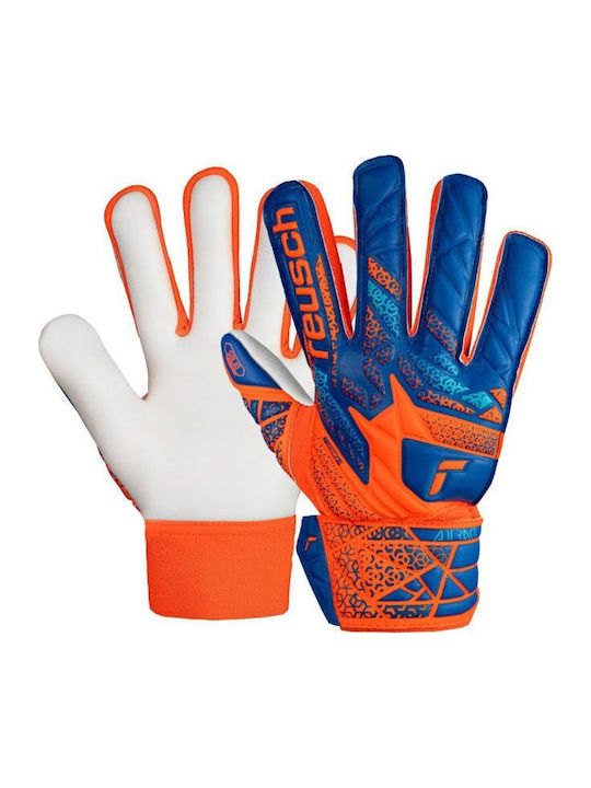 Reusch Attrakt Starter Solid Finger Support Kids Goalkeeper Gloves Orange