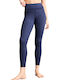Colanti de femei Cropped Colanti Talie inalta Blue Crystal