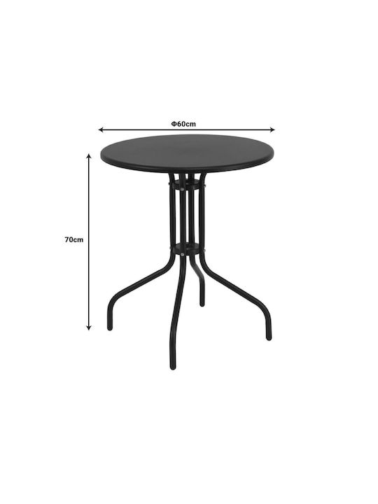 Tisch Café für kleine Außenbereiche Stabil Vergo Anthracite 60x60x70cm