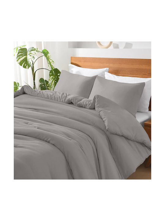 Lino Home Basico Μαξιλαροθήκη με Φάσα Grey 50x7...