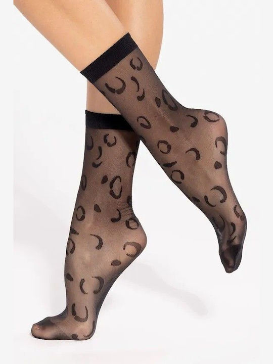 Gatta Women's Socks 20 Den Black with Print