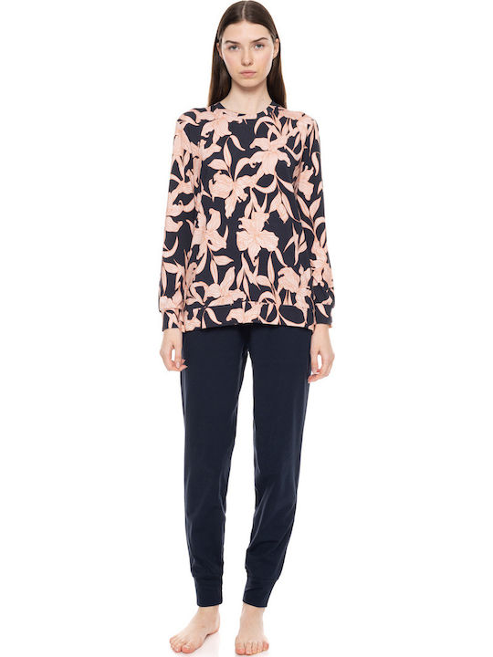 Pink Label Winter Women's Pyjama Set Orange