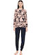 Pink Label Winter Women's Pyjama Set Orange