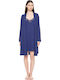 Pink Label Winter Damen Robe mit Nachthemd Blau