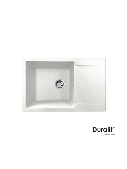Duralit Drop-In Chiuvetă din Granit Sintetic L79xW50cm Alb