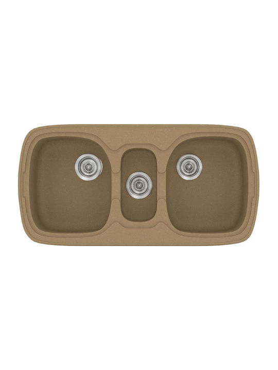 Sanitec Classic 303 03-02-30300 Drop-In Мивка от Синтетичен Гранит Ш96xД51см Granite Coffee