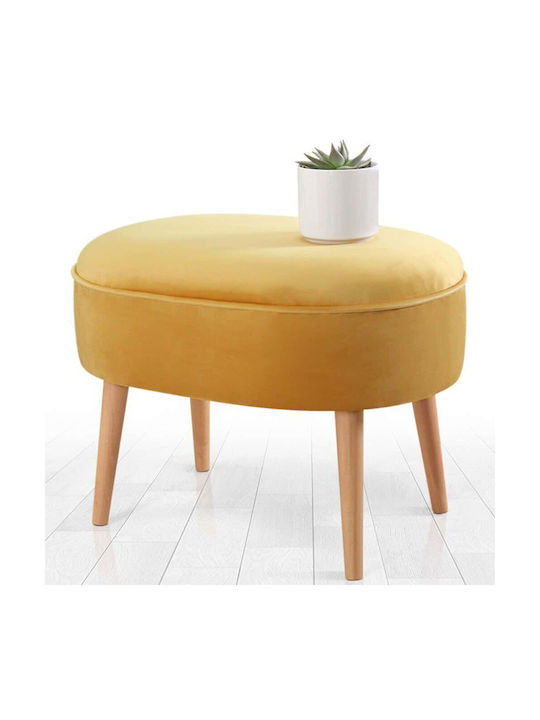 Hocker Für das Wohnzimmer Gepolstert mit Samt Moile Yellow 63x44x47cm