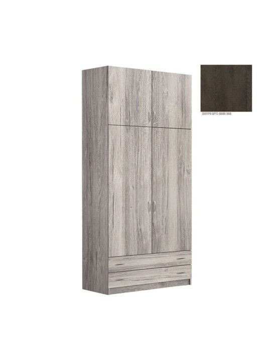 Ușă dublă Dulap de Haine cu Spațiu de Depozitare Dark Oak 102x60x233cm