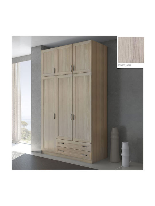 Triple Door Wardrobe with Loft Ashtray 152x60x233cm