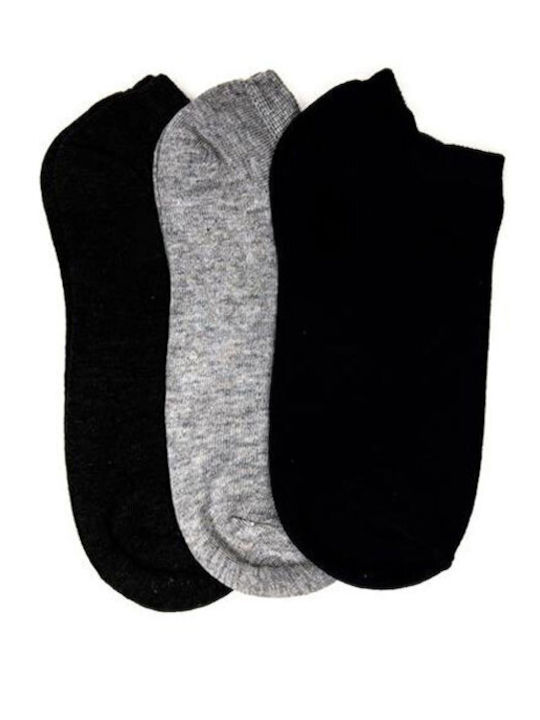 Baumwoll-Knöchelsocken 3er-Set Blau-Grau-Anthra...