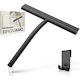 Brovamo Scraper-black-02 Shower Cleaner Holder No Drilling Streak-Free Shower Squeegee Glass Door Silicone Shower Cleaner Bathroom Window Mirror Car Glass Black