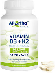 Aportha Vitamin D3 + K2 Mk-7 Cyclo Vitamin 5000iu 365 Tabletten