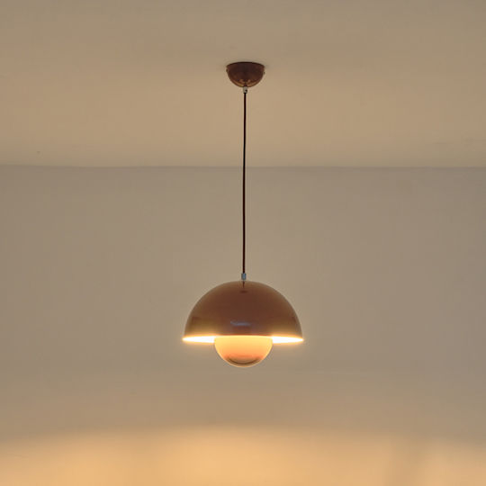 Eurolamp Jarden Висящо Таванно Осветително Тяло Кафява Камбанка с Цокъл E27 30x129x129см