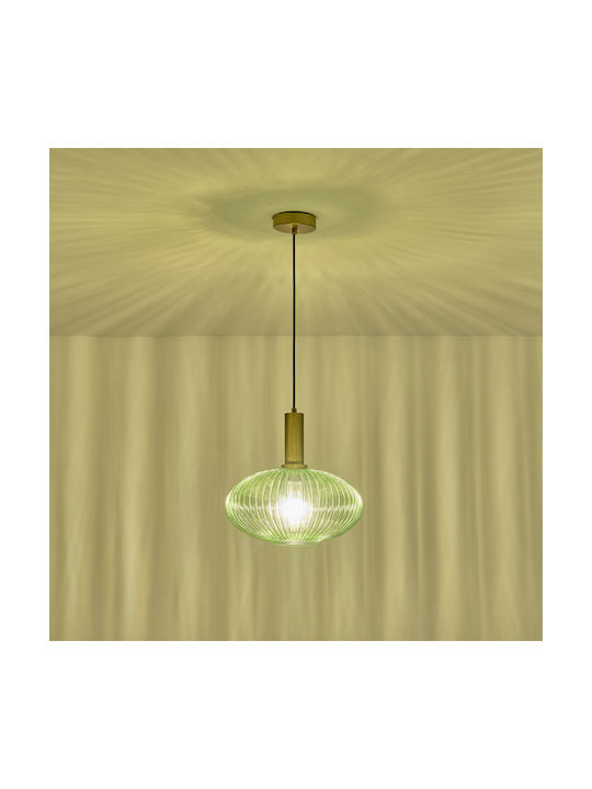 Eurolamp Topaz Green Pendant Ceiling Light with E27 Socket 30x30x17.1cm