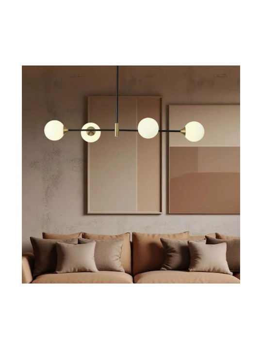 Eurolamp Orba Κρεμαστό Φωτιστικό Μαύρο για 4 Λαμπτήρες G9 100x57x57εκ.
