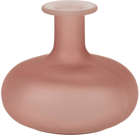 Beauty Home Διακοσμητικό Βάζο Γυάλινο Emy Ροζ 11xΥ12cm