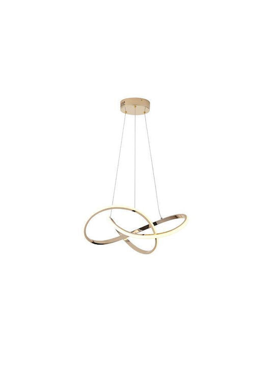 Eurolamp Saturn Pendant Ceiling Light Gold LED with Warm White Light 6x6x120cm