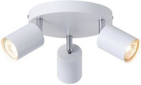Eurolamp Triplu Spot cu Soclu GU10 în Culoare Alb