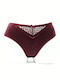 Damen Slip mit Spitze Burgundy