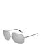 Gucci Men's Sunglasses with Silver Metal Frame and Silver Mirror Lens