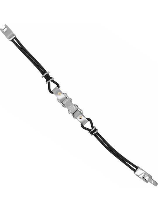 Herren Gummiarmband Kompass & Edelstahl 21,5 cm Tribute 0230330201