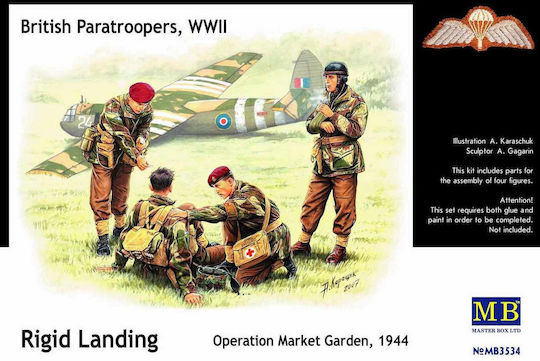 Master Box Modellfiguren Britische Fallschirmjäger Kit Nr. 2 Zweiter Weltkrieg Starrer Landevorgang Operation Market Garden 1944 1:35 Mb3534
