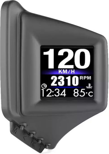 Μετρητής Ψηφιακό Όργανο OBD2, Ρολόι, Head Up Display, Μπαρόμετρο, Ταχύμετρο, Θερμοκρασίας Νερού, Θερμοκρασίας Λαδιού και Πυξίδα Αυτοκινήτου για τοποθέτηση στην Κονσόλα