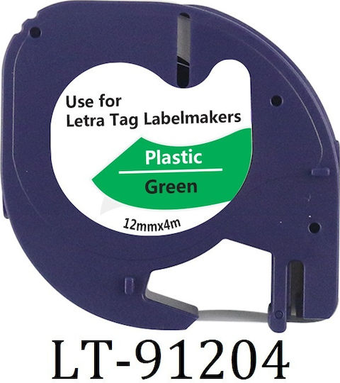 Letratag 91204 Ταινία Ετικετογράφου σε Μαύρο Χρώμα Συμβατή με Dymo LetraTag/LT
