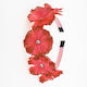 Hair Headband Flowers & Rhinestones Red
