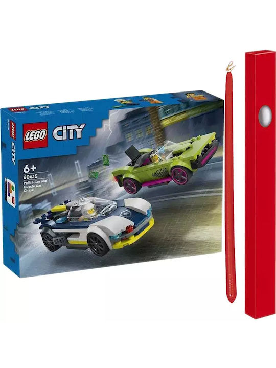 Lumânare De Paște Cu Jucării City: Urmărire Cu Mașina De Poliție Și Muscle Car Pentru Vârsta 6+ Ani LEGO