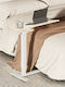 Desk Wooden White with Metal Legs & Adjustable Height 71x40x106cm