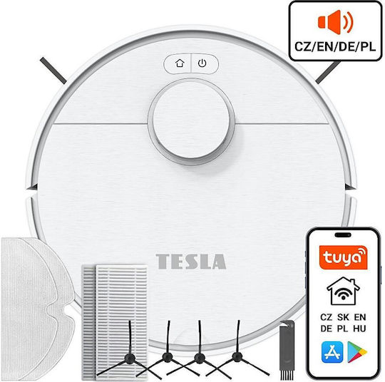 Tesla Electronics RoboStar iQ550 Robot Vacuum Cleaner with Laser Mapping and 2000Pa Suction Power White