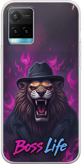 Husă flexibilă din silicon transparent Boss Life Lion pentru Vivo Y33s