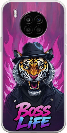 Husă flexibilă din silicon transparent TPU Boss Life Tiger pentru Huawei Nova 8i