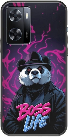 Boss Life Panda Oppo A57 4G Schwarzes TPU Schwarzes Silikon