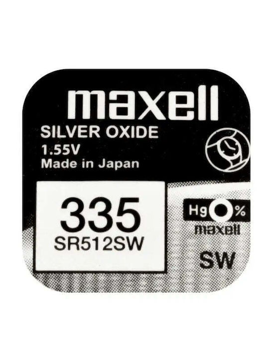 Maxell Sr512 Sw 335 Silver Button Battery 1.55v