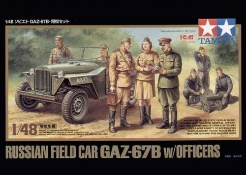 Tamiya Φιγούρα Μοντελισμού Russian Field Car Gaz-67b W Officers 1:48 89767