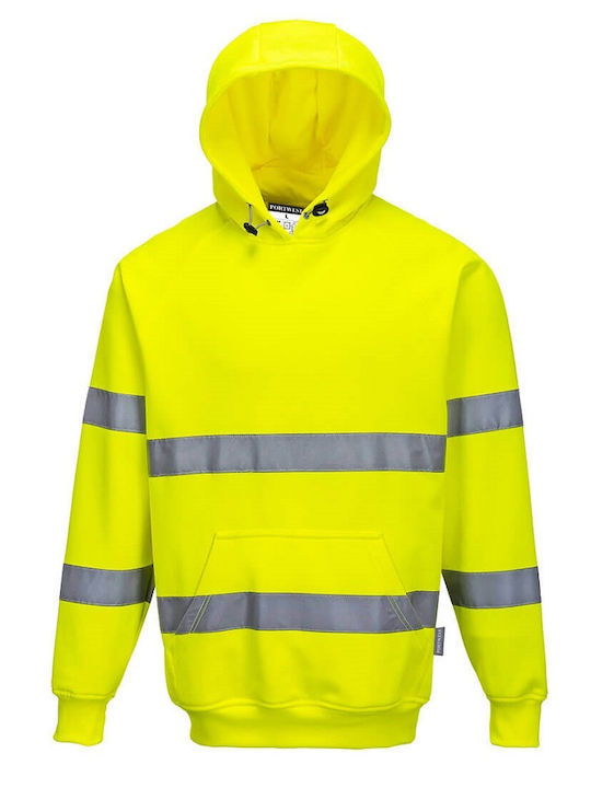 Reflective Sweatshirt with Hood B304YER Portwest Yellow