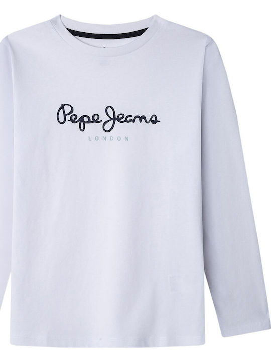 Παιδική Μπλούζα Μακρυμάνικη White New Herman