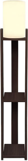 Megapap Verma I Floor Lamp H142xW18.5cm. with Socket for Bulb E27 Brown